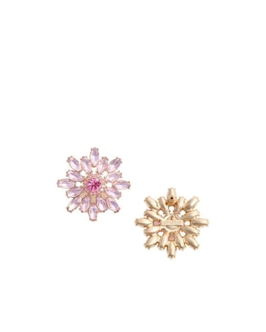 Self-Portrait Pink Embellished Flower Earrings