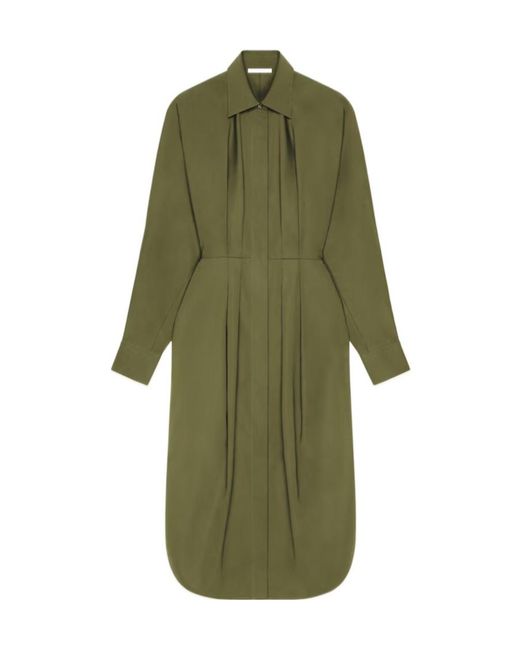Givenchy Green Collared Poplin Long Shirt Dress