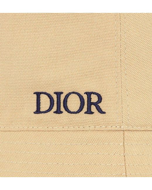 Dior Natural Homme Logo Embroidered Reversible Bucket Hat for men