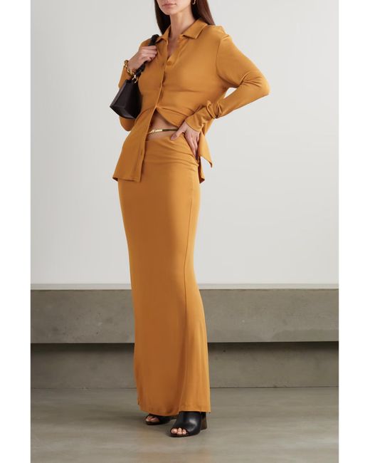 Christopher Esber Orange Sculpted-Strap Column Maxi Skirt