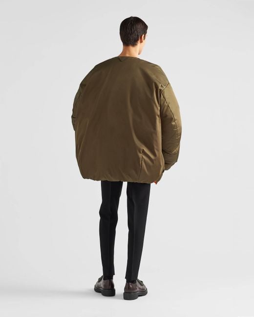 Prada Green Long-Sleeved Crewneck Coat for men