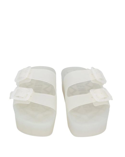 Balenciaga White Minimalist Plain Slippers