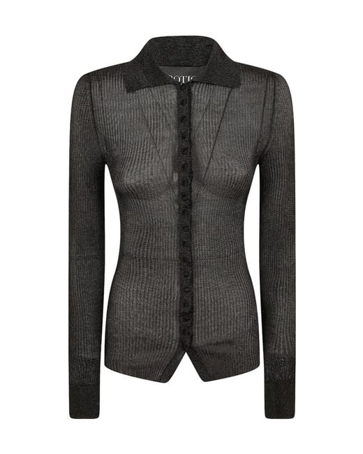 Dondup Black Long-Sleeve Knit Top