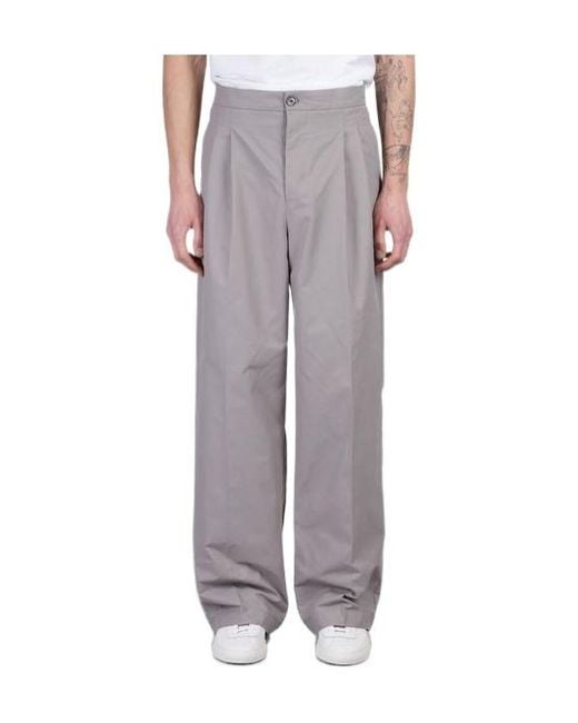 AMI Gray Ami Wide-Leg Cargo Trousers for men