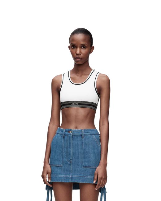 Loewe White Cropped Tank Top