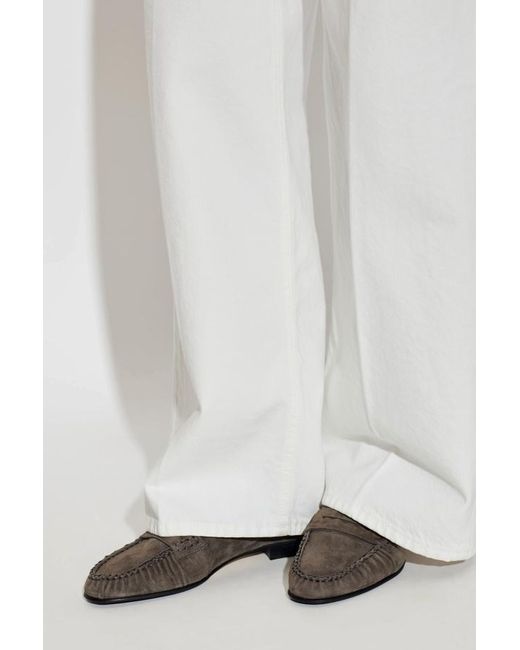 Aeyde Brown Round-Toe Loafers