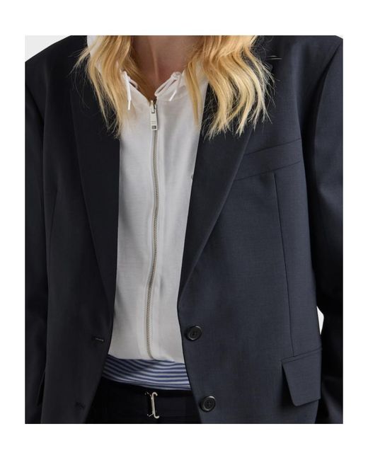 Prada Blue Single-Breasted Tailored Blazer