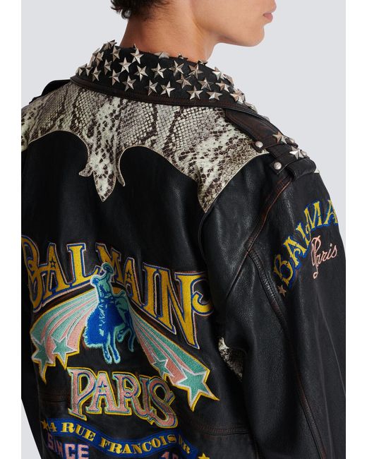 Balmain Black Biker Jacket for men