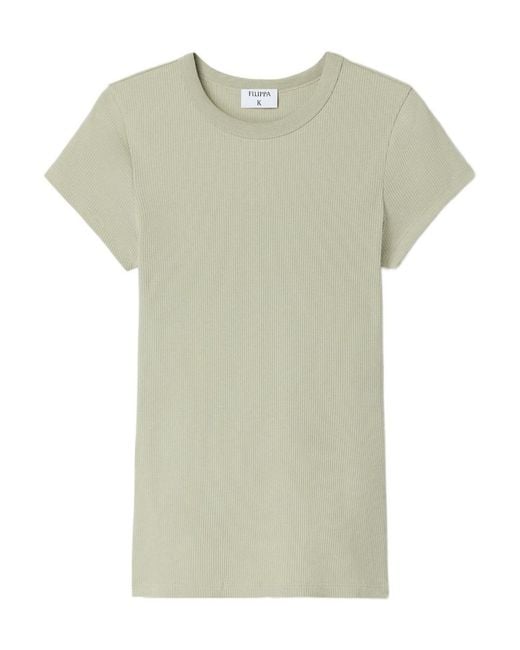 Filippa K Green Slim Ribbed T-Shirt