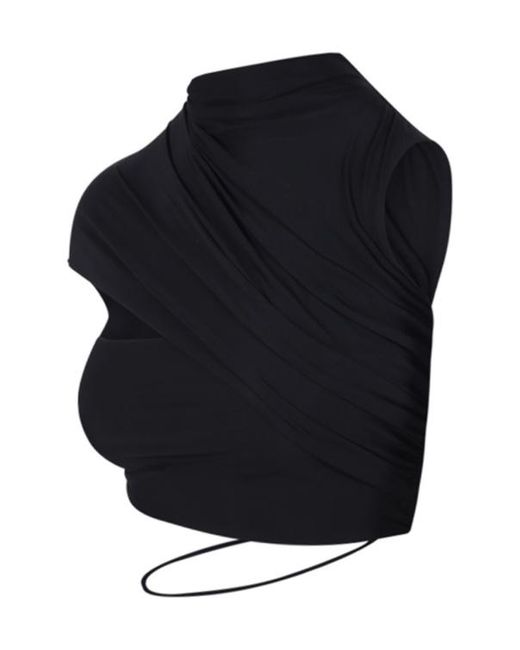 Amazuìn Blue Asymmetric Draped Top