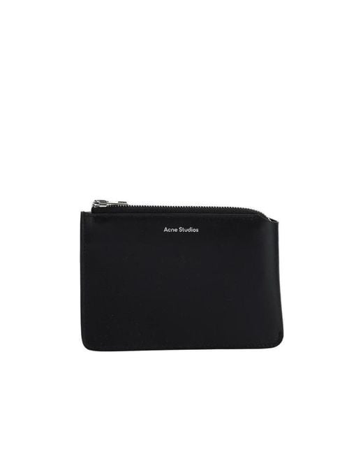Acne Black Embossed Logo Wallet for men