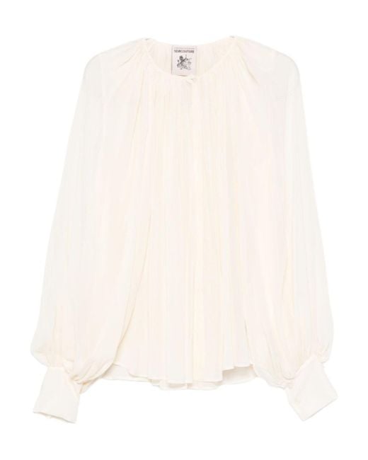 Semicouture White Translucent Blouse