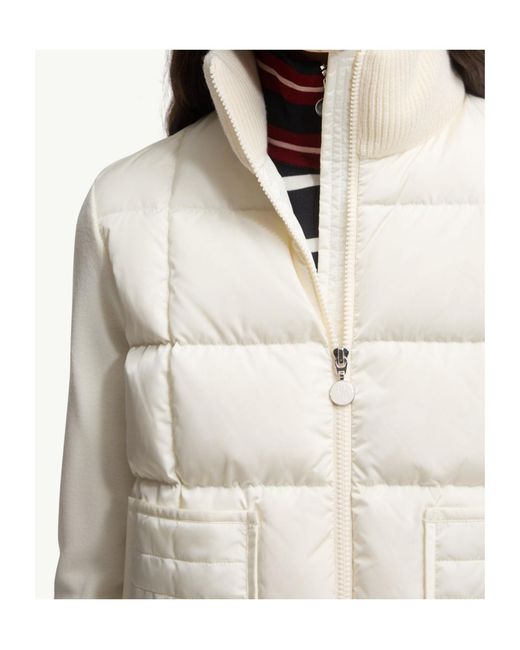 Moncler White Square-Quilted Padded Wool Zip-Up Cardigan