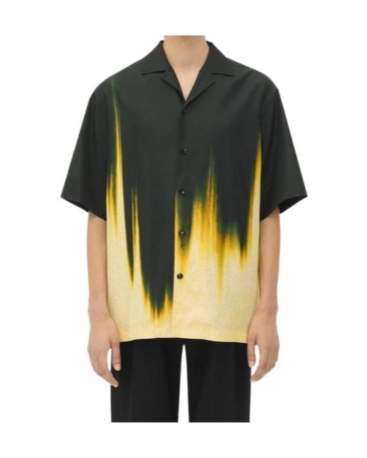 Bottega Veneta Yellow Viscose Degrade Petal Print Shirt for men