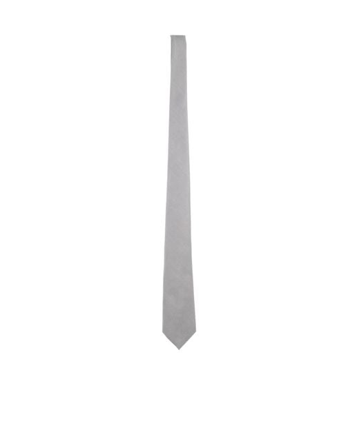 Giorgio Armani White Logo Patch Tie for men