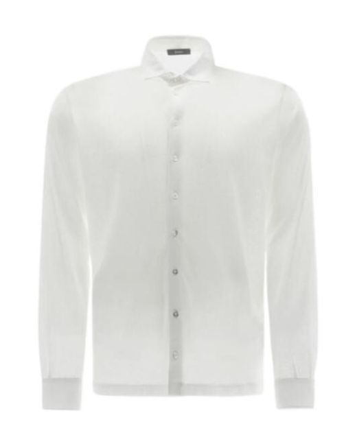 Herno White Buttoned Long Sleeved Shirt for men