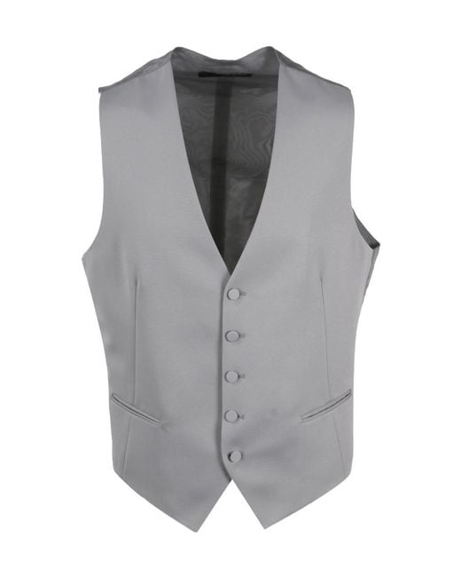 Tagliatore Gray V-Neck Bottoned Waistcoat for men