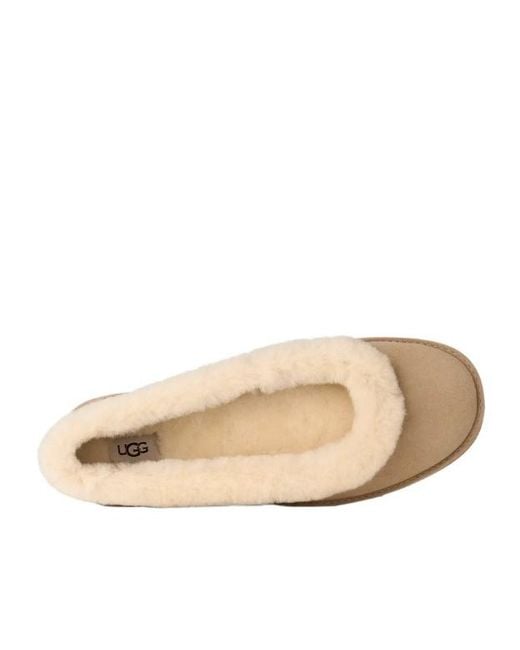 Ugg Natural Zora Shearling Trim Ballet Flats