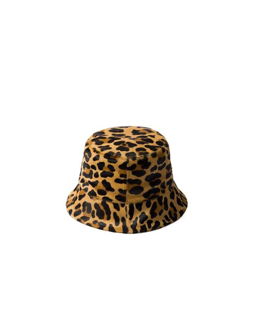 Prada Natural Leopard-Printed Bucket Hat