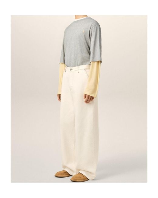 AMI Natural Ami Wide Fit Trousers for men