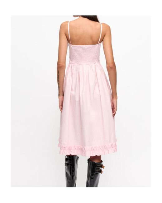 Ganni Pink Strappy Midi Dress