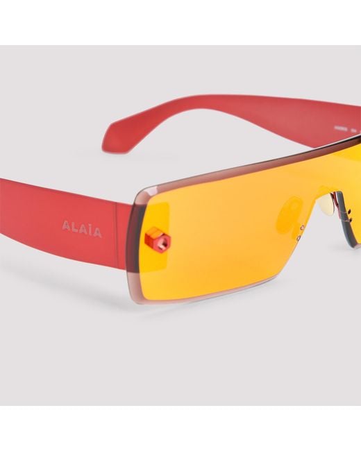 Alaïa Pink Alaïa Azzedine Shield Frame Sunglasses