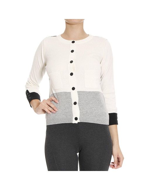 Armani Jeans White Single-Breasted Knitted Cardigan