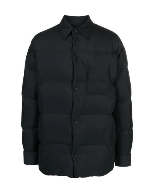 Off-White c/o Virgil Abloh Blue Buttoned Long-Sleeved Puffer Jacket for men