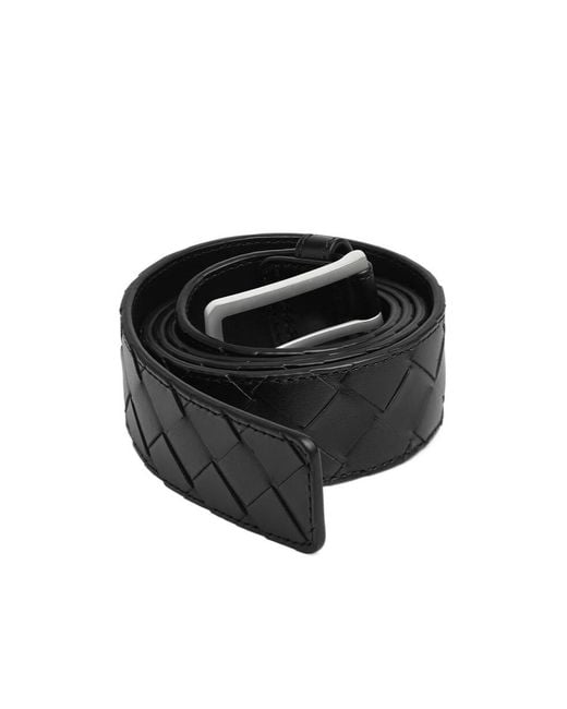 Bottega Veneta Black Woven Buckled Belt for men