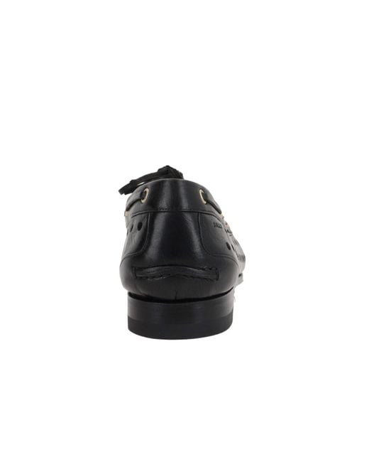 Bally Black Plume Lace-Up Loafers