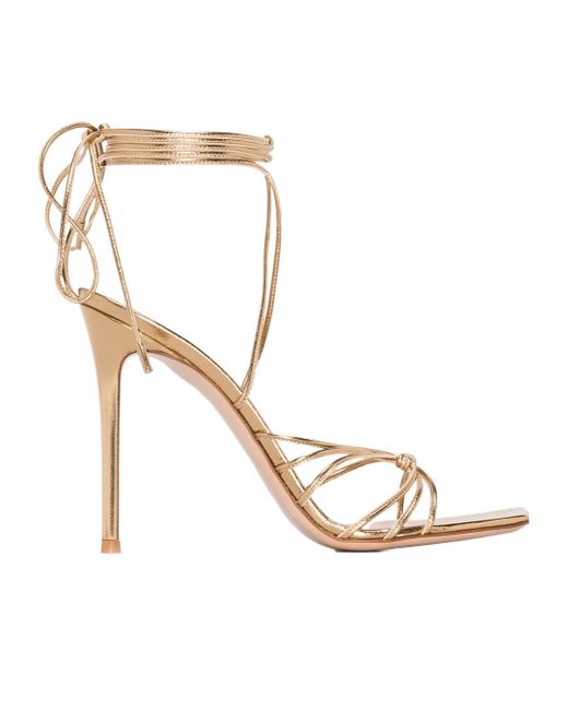 Gianvito Rossi Metallic Square-Toed High-Heeled Sandals