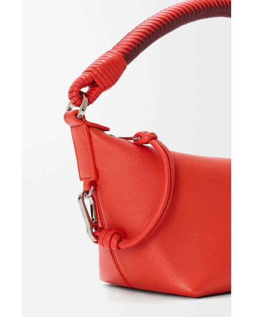 Loewe Red Braided Handle Shoulder Bag