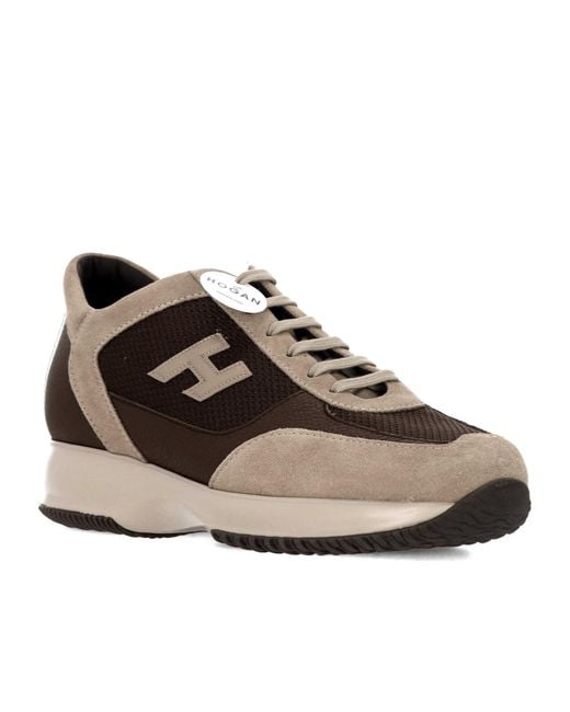 Hogan Brown Round-Toe Sneakers for men