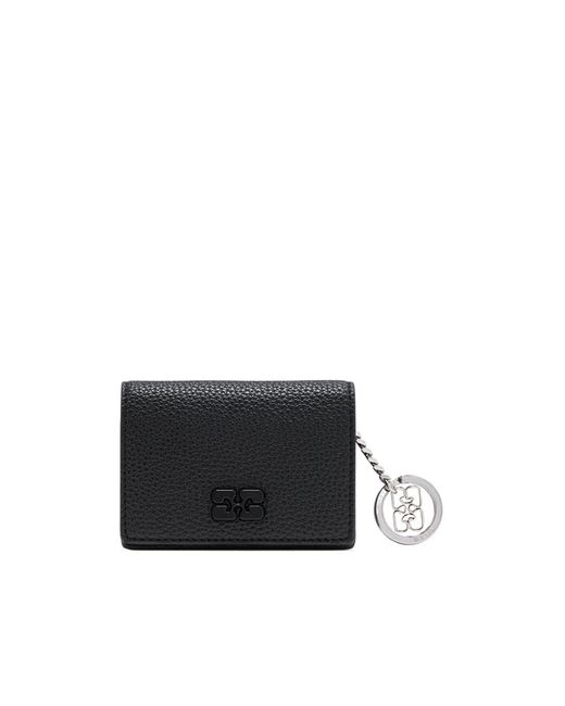 Ganni White Card Holder With Flap