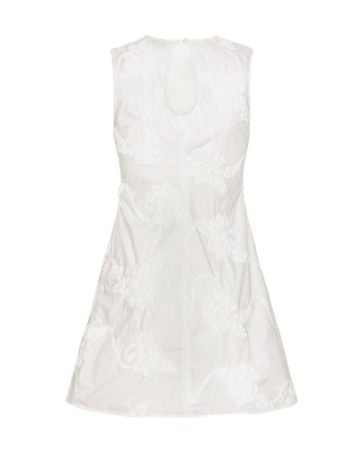 ROTATE BIRGER CHRISTENSEN White Floral Embroidered Mini Dress