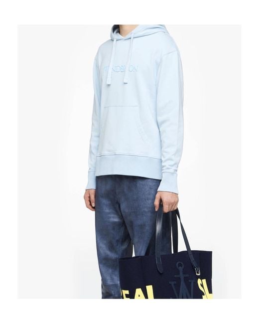 J.W. Anderson Blue Jw Anderson Logo Embroidery Hoodie for men