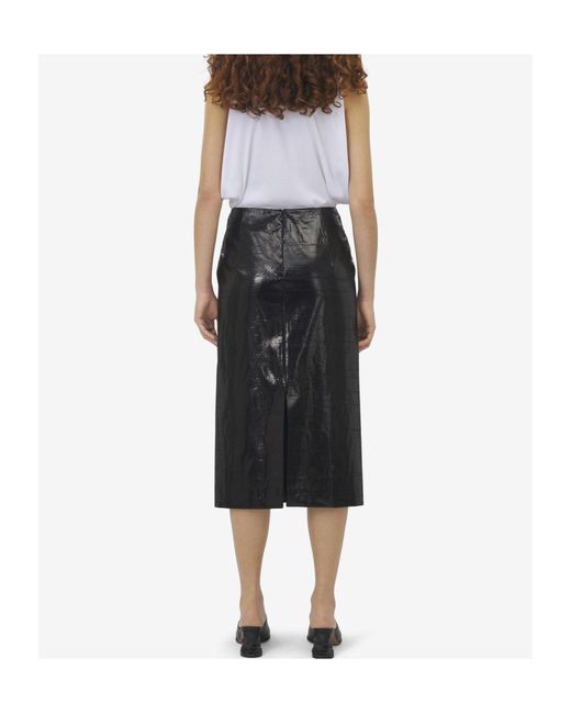 McQueen Black Tarpaulin Pencil Skirt