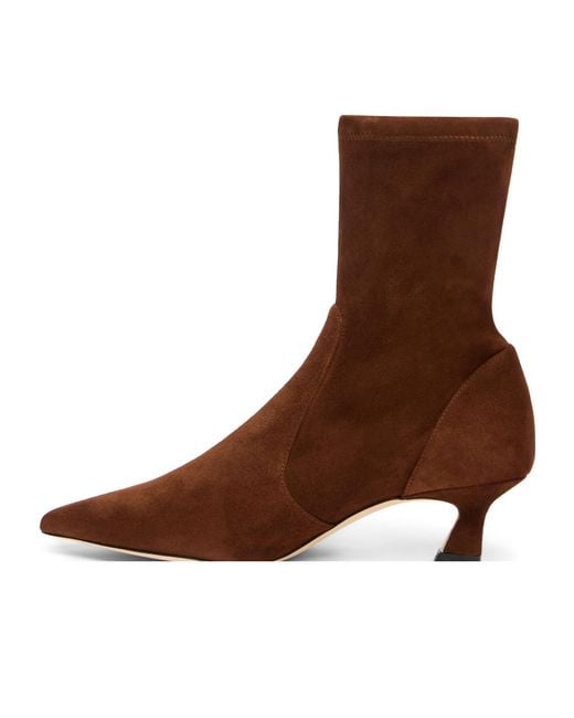 Stuart Weitzman Brown Pointed Ankle Boots