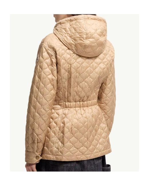 Moncler Natural Arum Hooded Mid-Length Padded Jacket