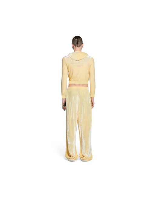 Balenciaga Yellow Velvet-Effect Elastic Waist Trousers for men