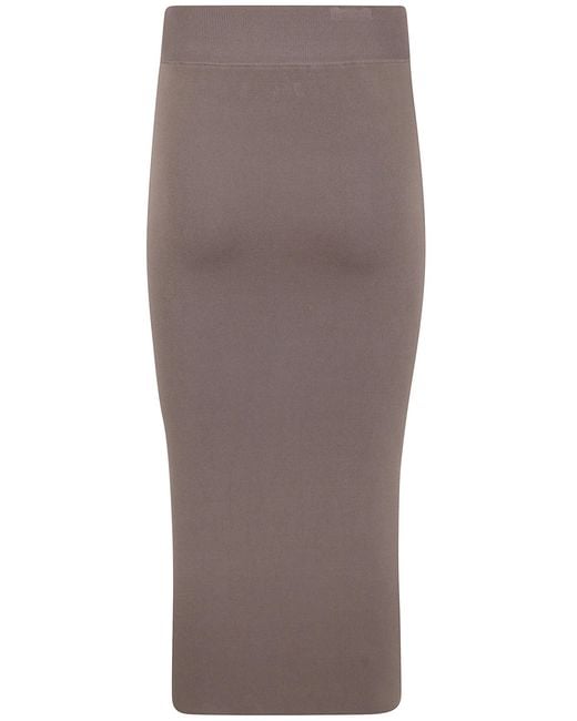 Entire studios Brown Ribbed-Knit Midi Skirt