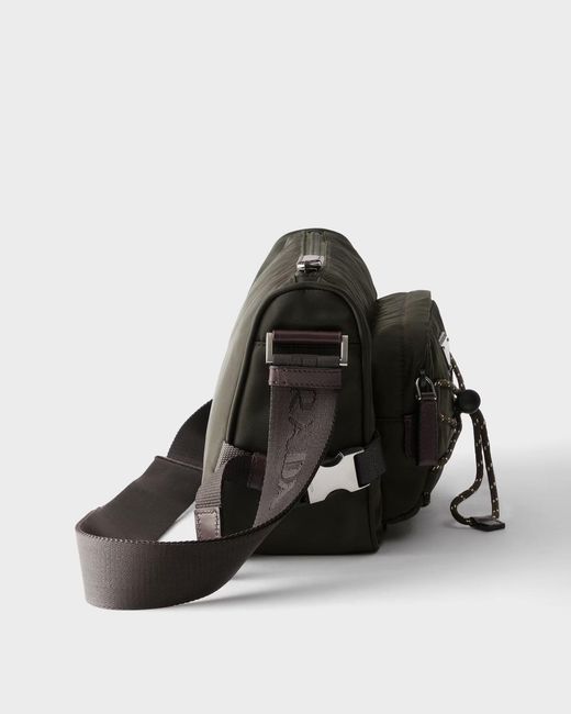 Prada Black Speedrock Re-Nylon And Leather Shoulder Bag for men