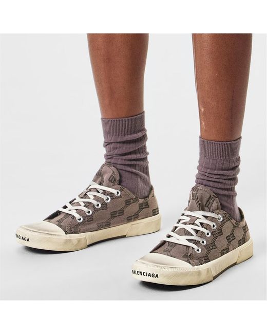 Balenciaga Brown Lace-Up Low-Top Sneakers