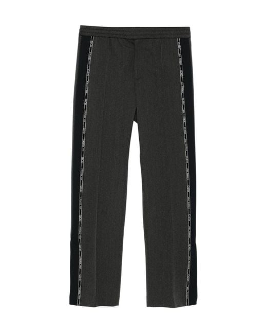Gucci Black Embroidery Wool Trousers for men