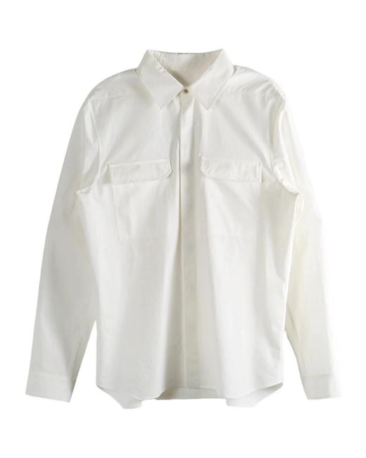 Rick Owens White Long Sleeved Shirt for men
