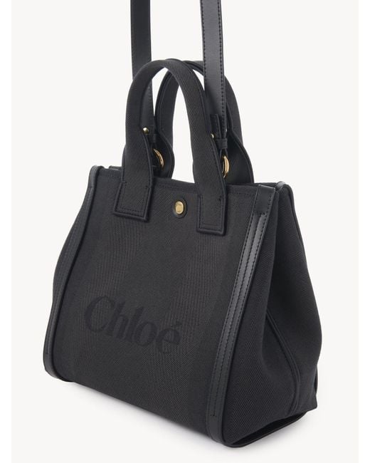 Chloé Black Chloé Carry Logo Detailed Small Tote Bag