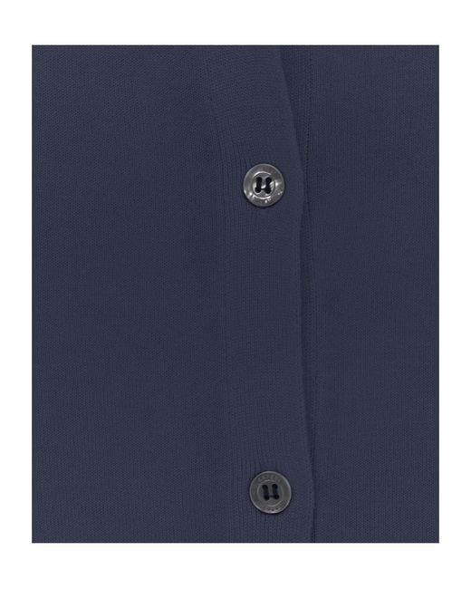 Aspesi Blue Single-Breasted Long-Sleeve Knit Top