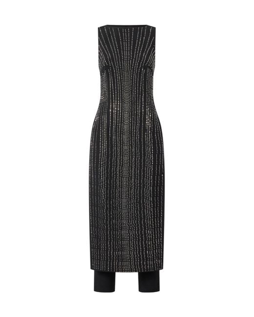 Pinko Black Rhinestone-Embellished Jumpsuit