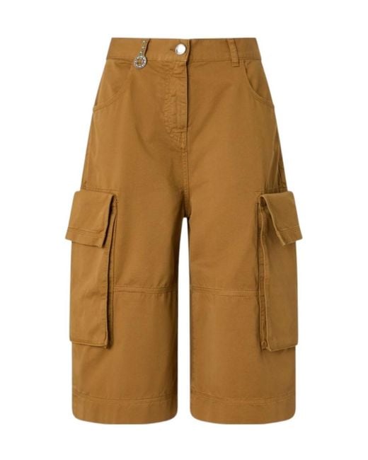 Pinko Brown Cargo Bermuda Shorts