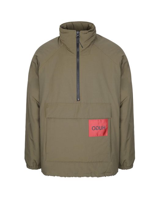 Boss Green Hugo Logo Printed Funnel Neck Jacket for men